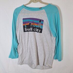 Bull City Graphic Tee 3/4 Length tshirt size medium